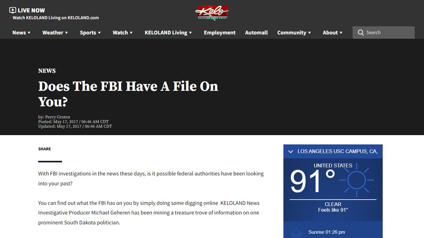 Does The FBI Have A File On You? - keloland.com